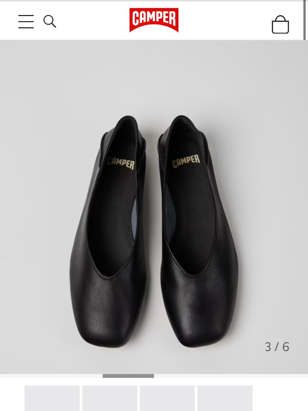 Camper Black Casi Myra Ballet Flats